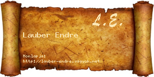 Lauber Endre névjegykártya